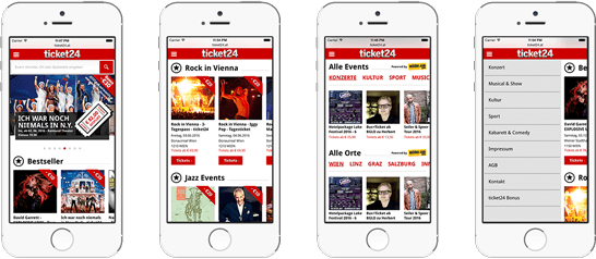 Ticket24 mobile Landing-Page