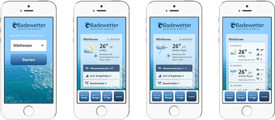 wetter.at Badewetter App für Apple iPhone iOS