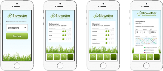 wetter.at Biowetter App für Apple iPhone iOS